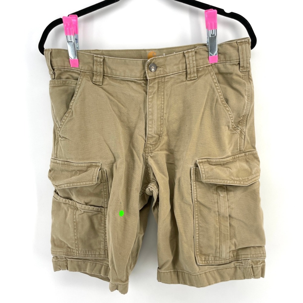 Carhartt Mens Relaxed Fit Cargo Shorts Tan Size 32 Workwear Durable